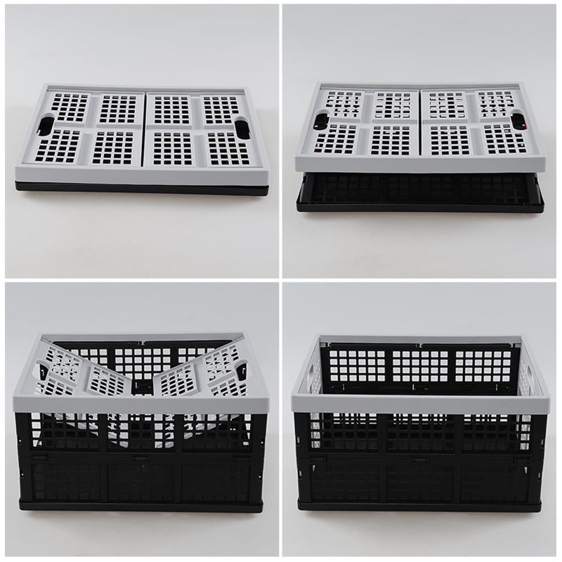 Qqbine 34 L Plastic Stackable Collapsible Crate, 4 Packs - Image 3